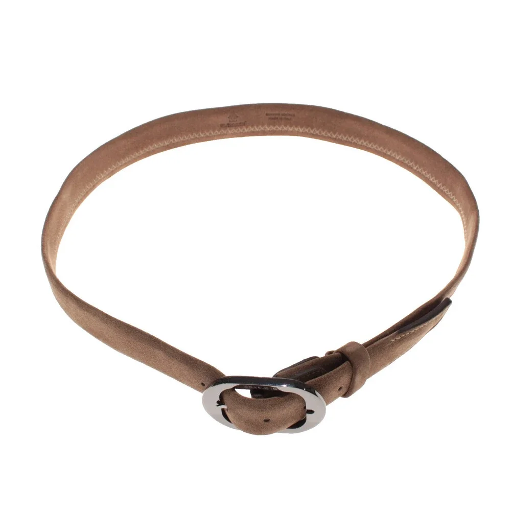 Di Bianco NWT Cut to Size Dress Belt In Solid Brown Suede Leather One Size